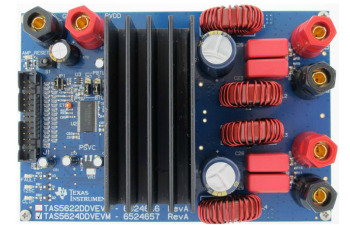 TAS5624DDVEVM Top View for evaluating TAS5624A and TAS5622A