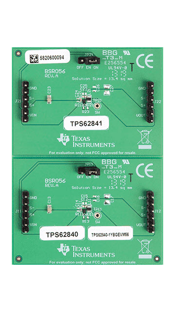 TPS62840-1YBGEVM56 60-nA IQ, WCSP package, high-efficiency 750-mA step