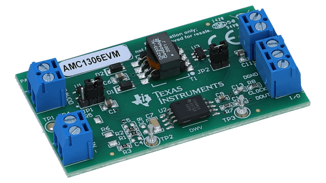 AMC1306EVM <p>AMC1306 소형 강화 절연 모듈레이터 평가 모듈</p> angled board image