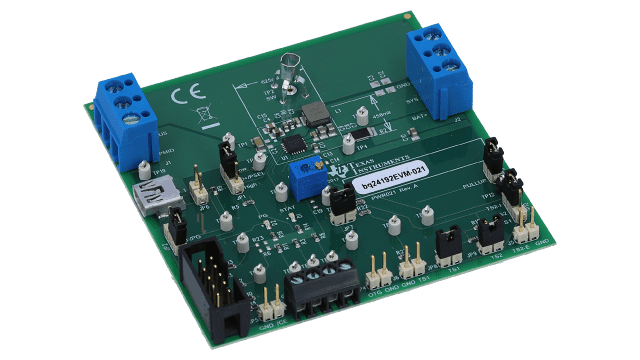 BQ24192EVM-021 BQ2419X I2C-gesteuertes 4,5 A Einzelzellen-USB-/Adapter-Ladegerät – Evaluierungsmodul angled board image