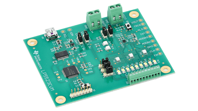 LP5523EVM/NOPB LP5523 Programmable 9-Output LED Driver Evaluation Module angled board image