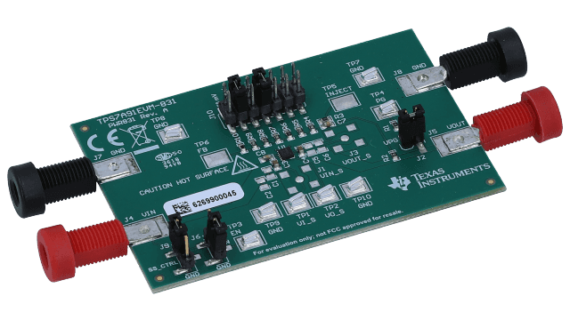 TPS7A91EVM-831 TPS7A91 1A Low-Noise Low-Vin Low-Dropout (LDO) Regulator for Analog Evaluation Module angled board image