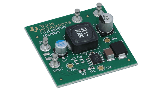 LM22680EVAL/NOPB LM22680 - 2A SIMPLE SWITCHER®, Step-Down Voltage Regulator Evaluation Module angled board image