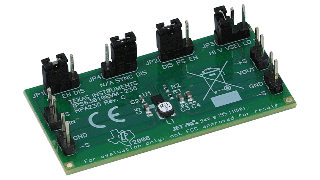 TPS63010EVM-235 TPS63010EVM-235 Evaluation Module angled board image