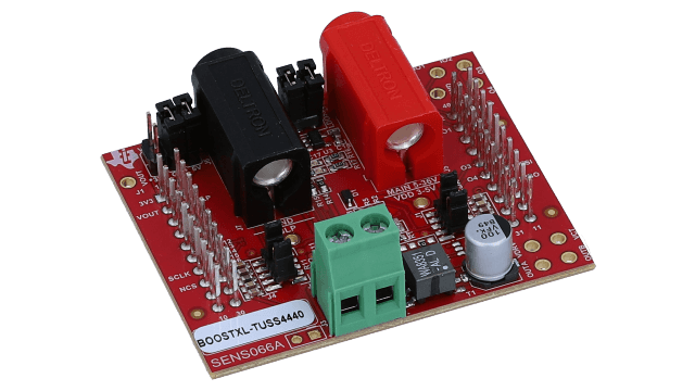 BOOSTXL-TUSS4440 <p>TUSS4440 transformer driven ultrasonic transducer with LDO evaluation module</p> angled board image