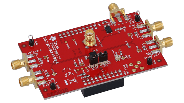 TDC7201-ZAX-EVM TDC7201 Ultra Measurement Range Time-to-Digital Converter Evaluation Module angled board image