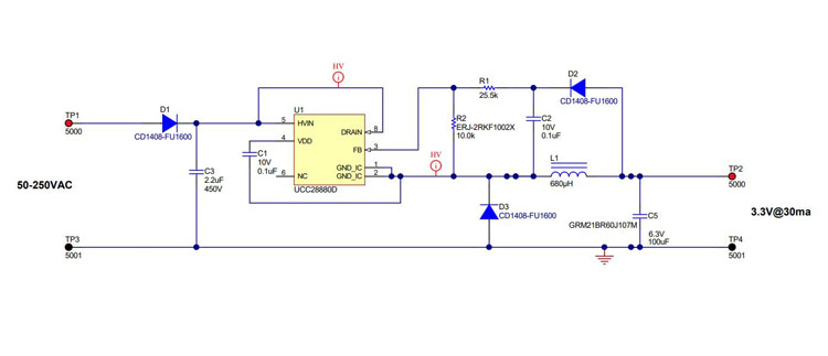 PMP21750 Tiny, universal line to 3.3 V/30 mA reference design for ...