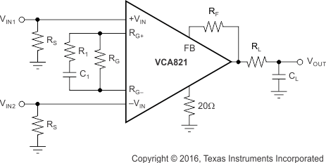 image of 可编程和可变增益放大器（PGA和VGA）>VCA821 