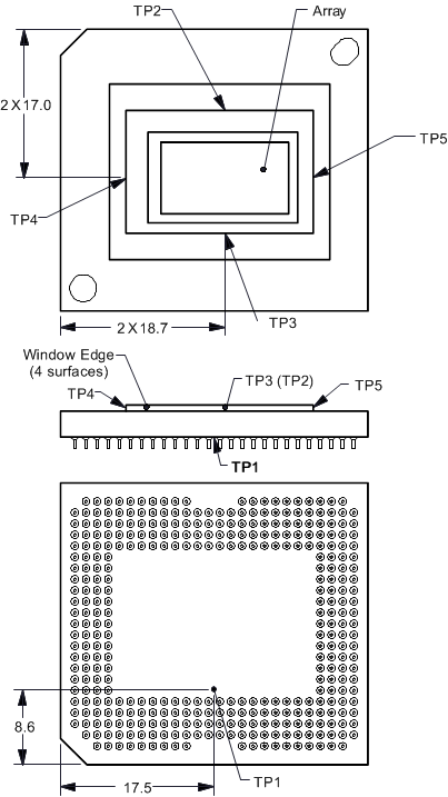 DLP650NE DMD
                    Thermal Test Points