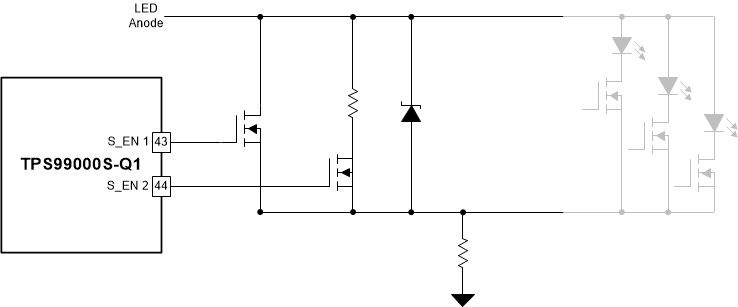 TPS99000S-Q1 Dissipative Shunt / LED Open
                    Circuit Protection Combination 2