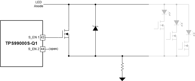 TPS99000S-Q1 Dissipative Shunt / LED Open
                    Circuit Protection Combination 3