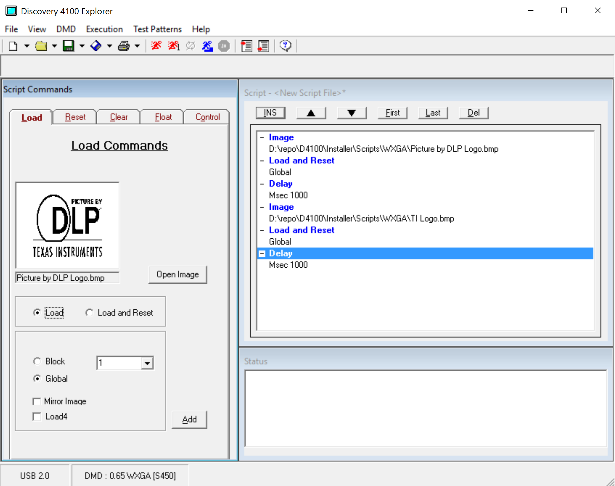 DLPLCRC410EVM, DLPLCR65NEVM, DLPLCR70EVM, DLPLCR70UVEVM, DLPLCR95EVM, DLPLCR95UVEVM Graphical
                    User Interface Layout