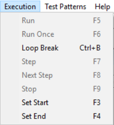 DLPLCRC410EVM, DLPLCR65NEVM, DLPLCR70EVM, DLPLCR70UVEVM, DLPLCR95EVM, DLPLCR95UVEVM Execution Menu