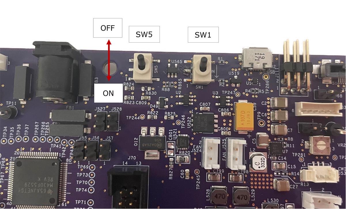 DLPC7540EVM ON/OFF Switches