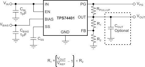 TPS74401 Typical Application Circuit for the TPS74401