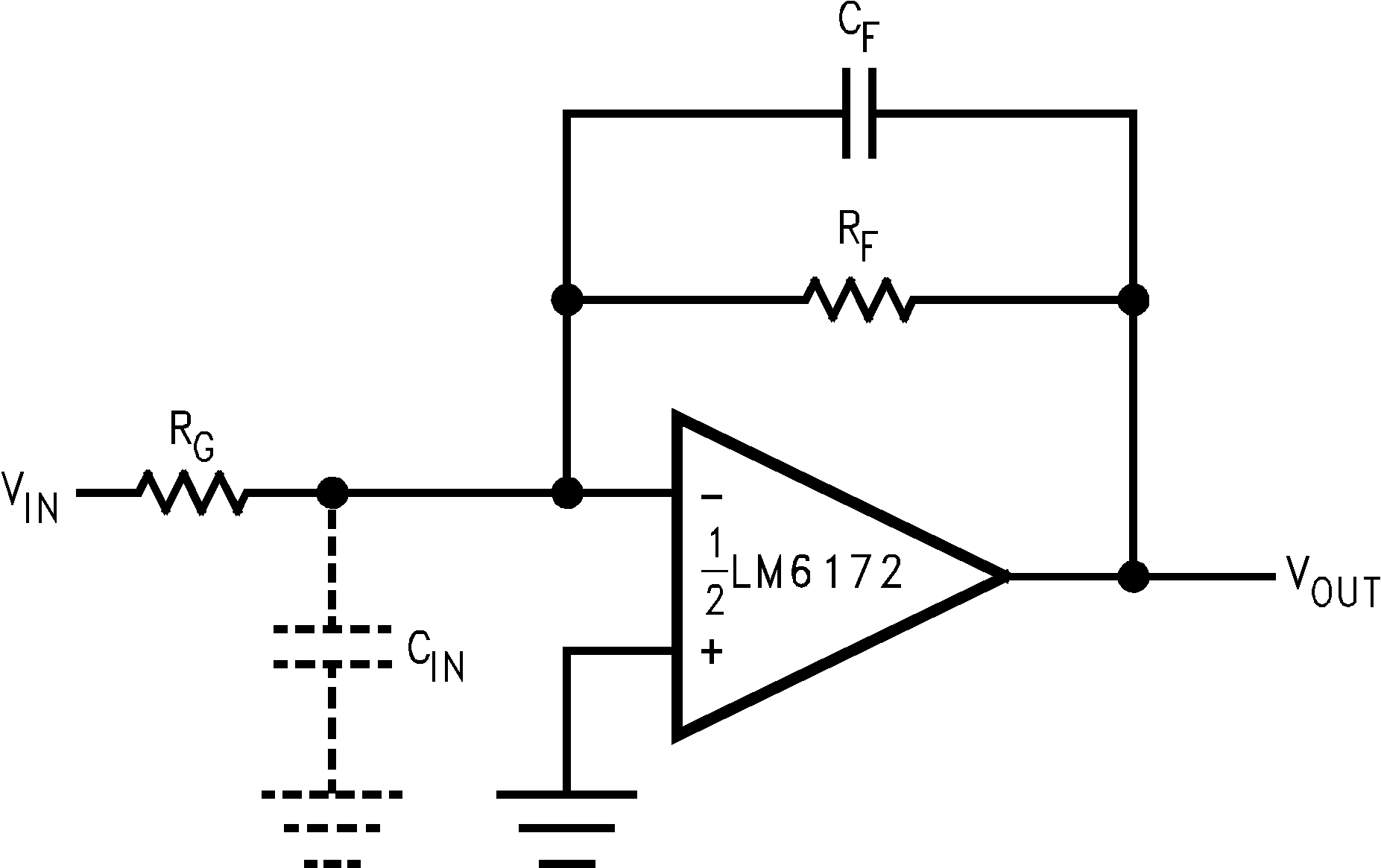 LM6172 Compensating for Input Capacitance