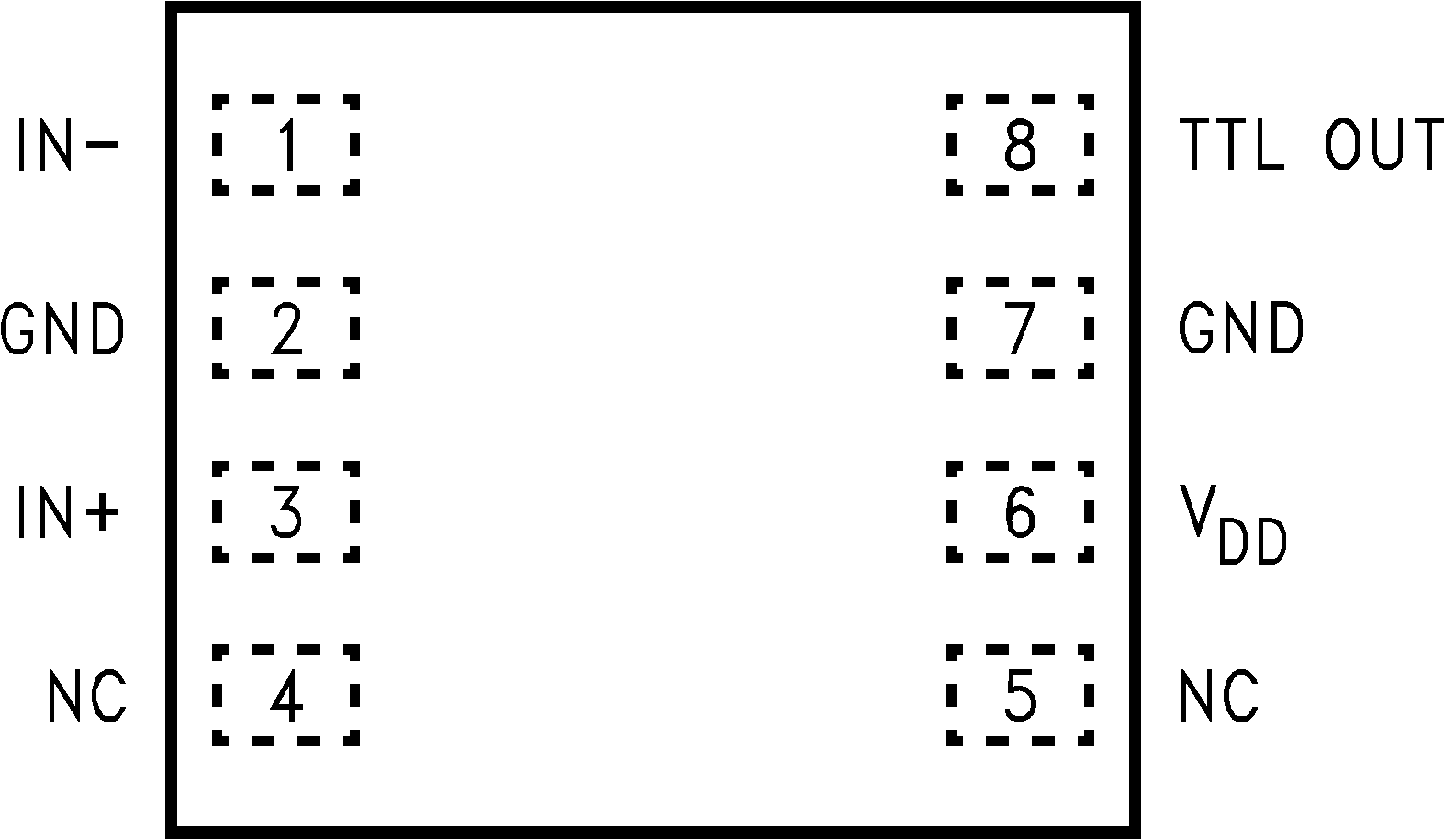 DS90LT012A DS90LV012A 上面図 (パッケージ番号 NGK0008A を参照)