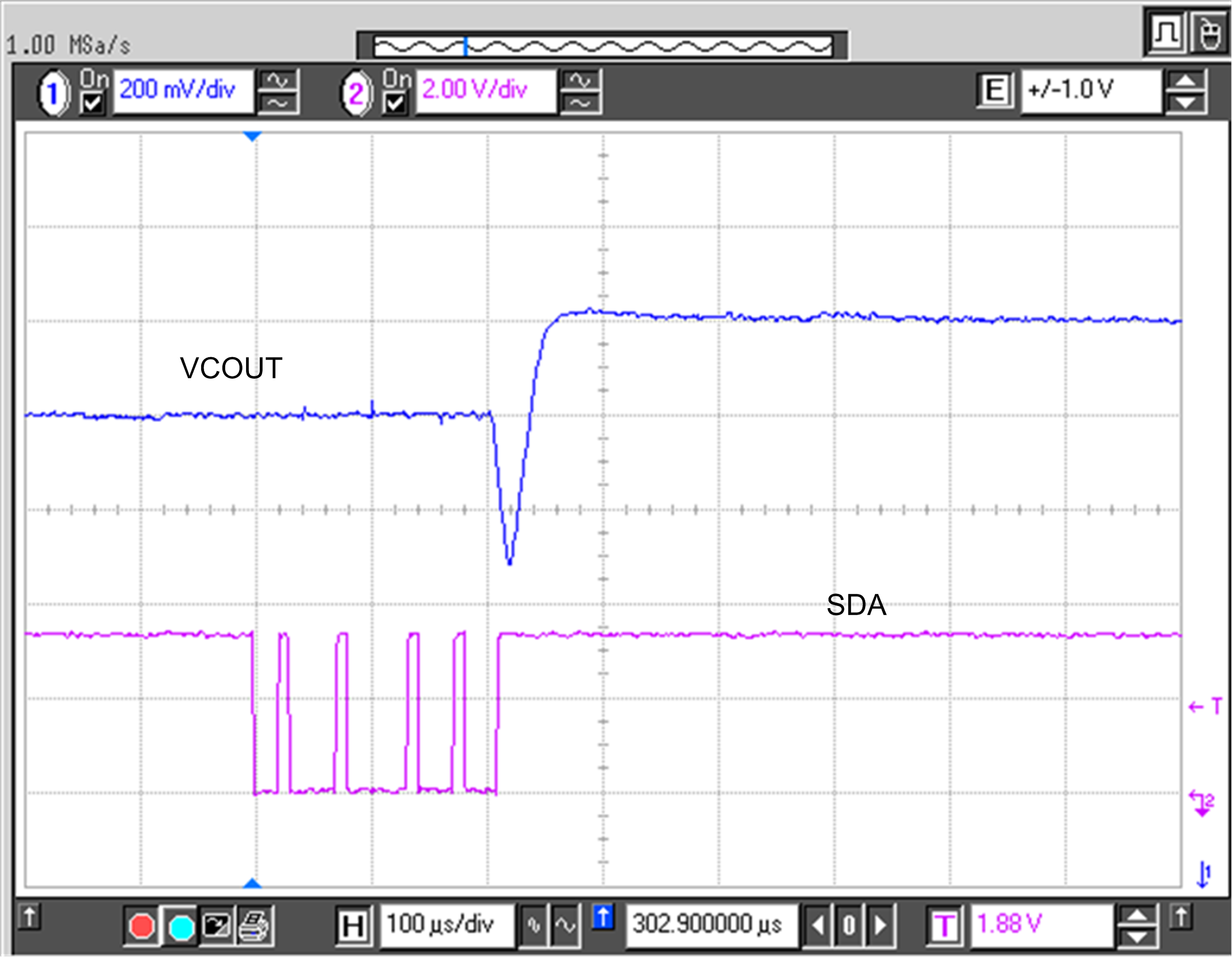 bq76925 Vcout_Settling_200mV_Step.png