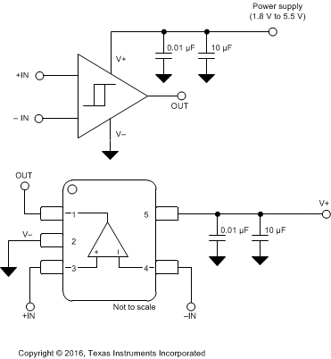 TLV3201-Q1 TLV3202-Q1 PCB_SBOS262.gif