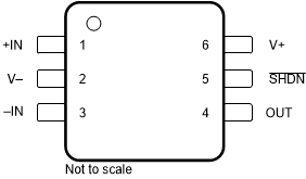 TLV9061 TLV9062 TLV9064 TLV9061S DRY Package,6-Pin USON(Top View)