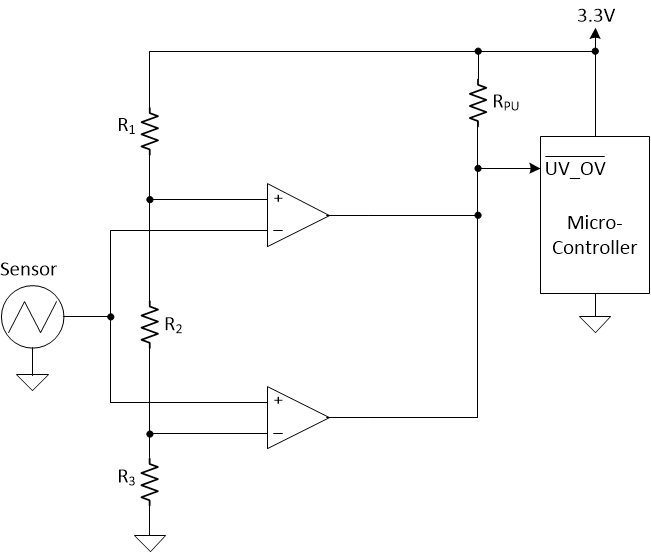 TLV7031 TLV7032 TLV7041 TLV7042 TLV7034 TLV7044 TLV704x-Based Window Comparator