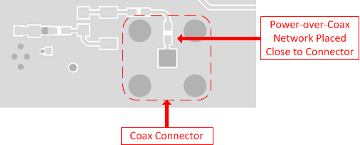 DS90UB953-Q1 DS90UB953-Q1 同軸ケーブルを使用した電力供給 (Power-over-Coax) のレイアウト