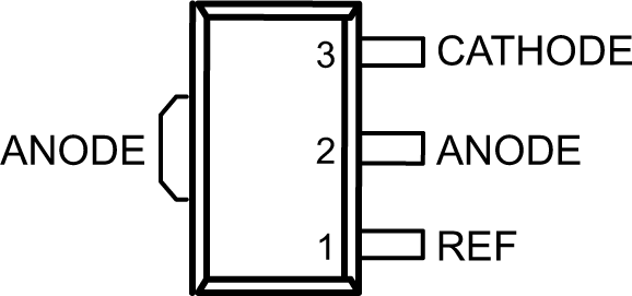 TLV431 TLV431A TLV431B PK (SOT-89) Package (Top View)