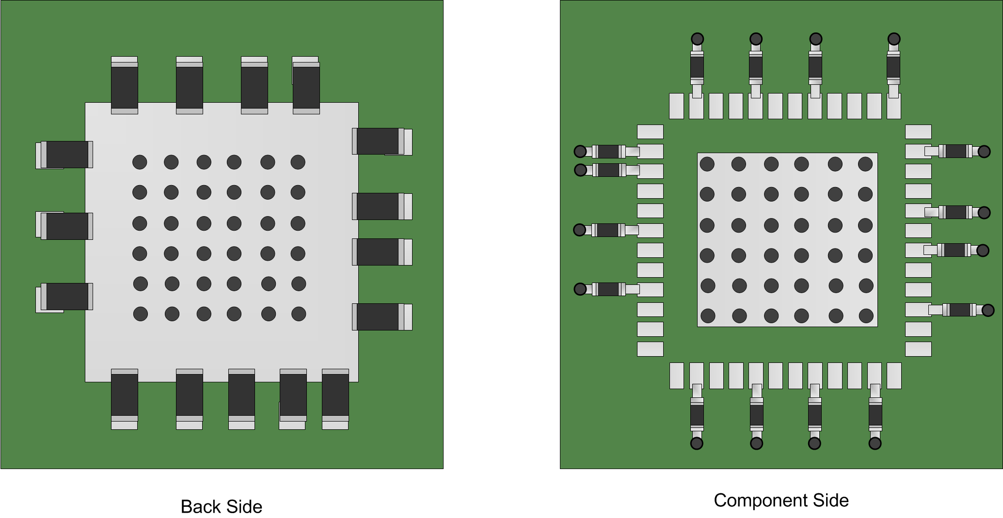 LMK03328 Conceptual Placement of Power Supply Bypass Capacitors (NOT
                                        Representative of LMK03328
                                        Supply Pin Locations)