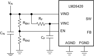 LM26420-Q1 Vin Controlling
                    VOUT