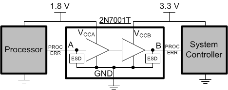 2N7001T プロセッサ エラー昇圧変換アプリケーション