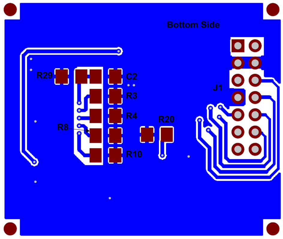 UCC28950 UCC28951 
                                                  Layout Example (Bottom Side)