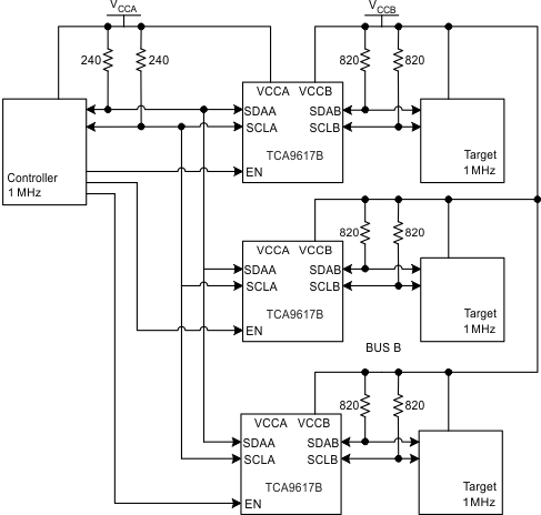 TCA9617B Typical Star Application