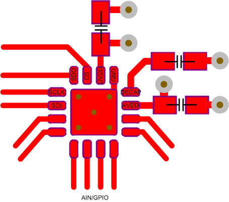 ADS7038 ADS7038H Example Layout