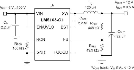 LM5163-Q1 代表的なアプリケーション