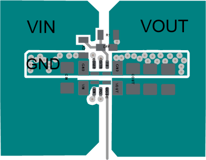 TPSM82810 TPSM82813 Example Layout SIL
                    Package