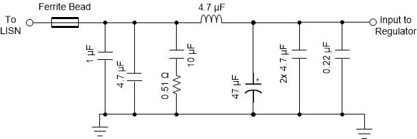 LM63635-Q1 Typical Input EMI Filter