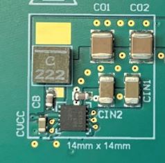 LM63635-Q1 代表的な設計例：IOUT = 3.25A、ƒSW = 2200kHz