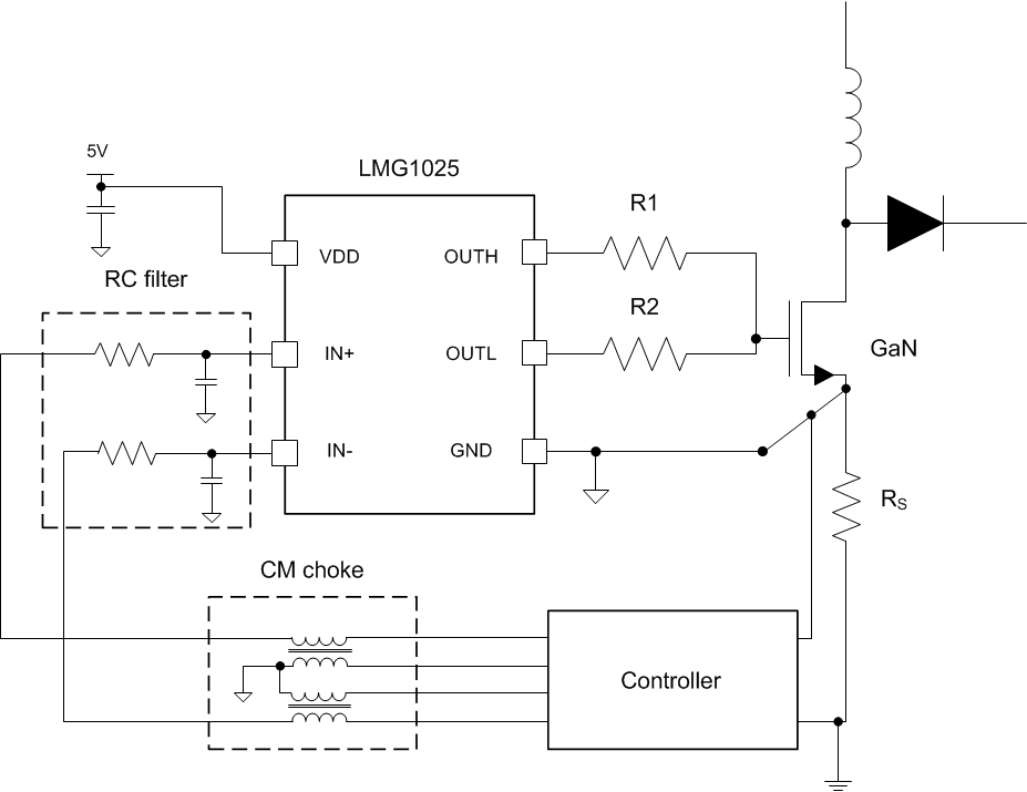 LMG1025-Q1 Filtering For Ground Bounce Noise Handling When Using LMG1025-Q1