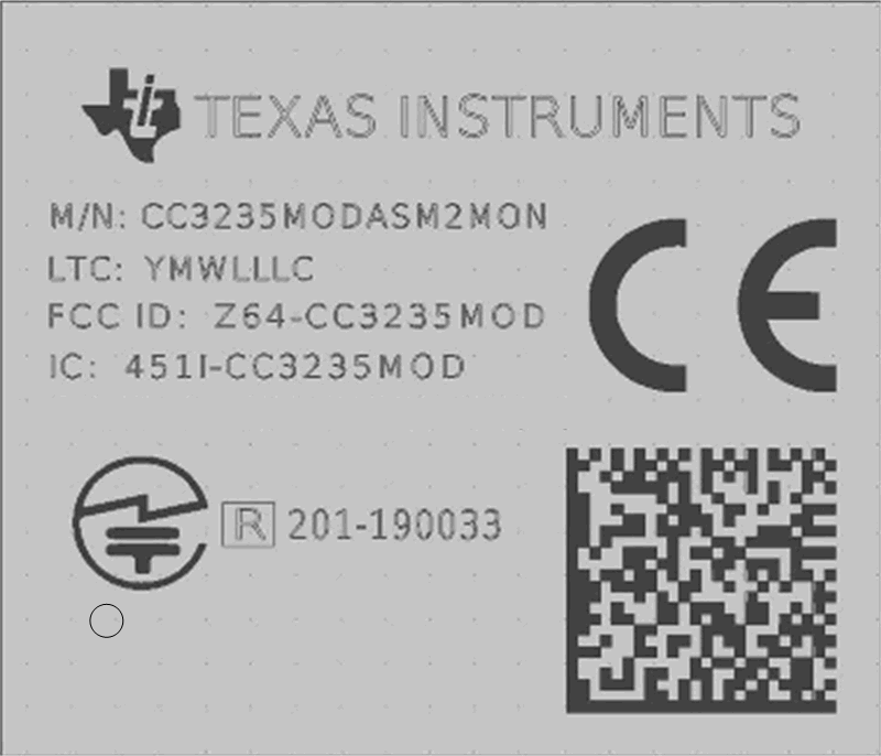 CC3235MODS CC3235MODSF CC3235MODAS CC3235MODASF CC3235MODAS Module
                        Marking