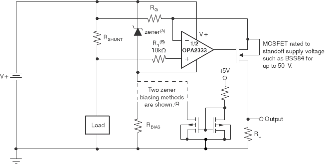 OPA2333-Q1 opa2333-q1-high-side-current-monitor.gif