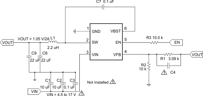 TPS562201 TPS562208 TPS562201 and TPS562208 1.05-V/2-A Reference Design