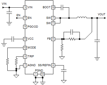 TPS54J061 概略回路図