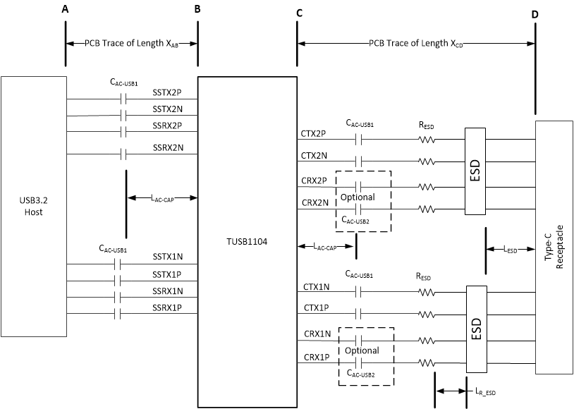 TUSB1104 Typical USB Host
                    Application