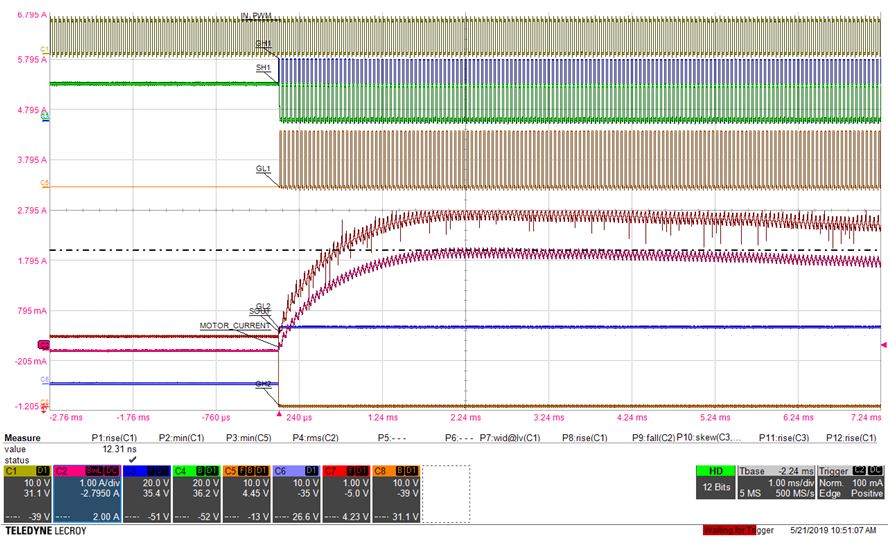 DRV8714-Q1 DRV8718-Q1 Driver Operation During Motor Startup