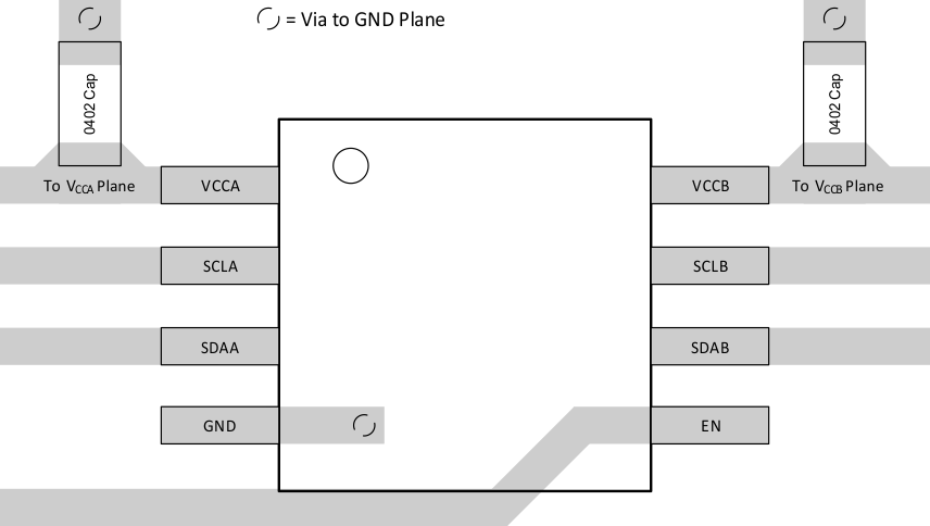 TCA9509 Example Layout