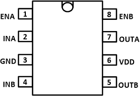 UCC27624 D
                        Package8-Pin SOICTop View