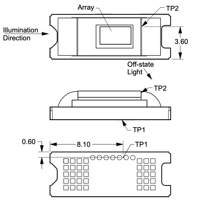 DLP160CP DMD Thermal Test Points