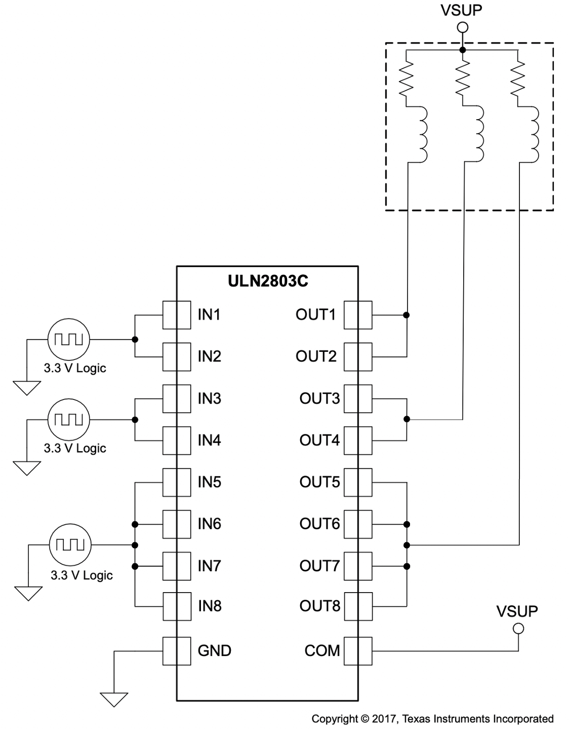 ULN2803C ULN2803C
                    as Inductive Load Driver