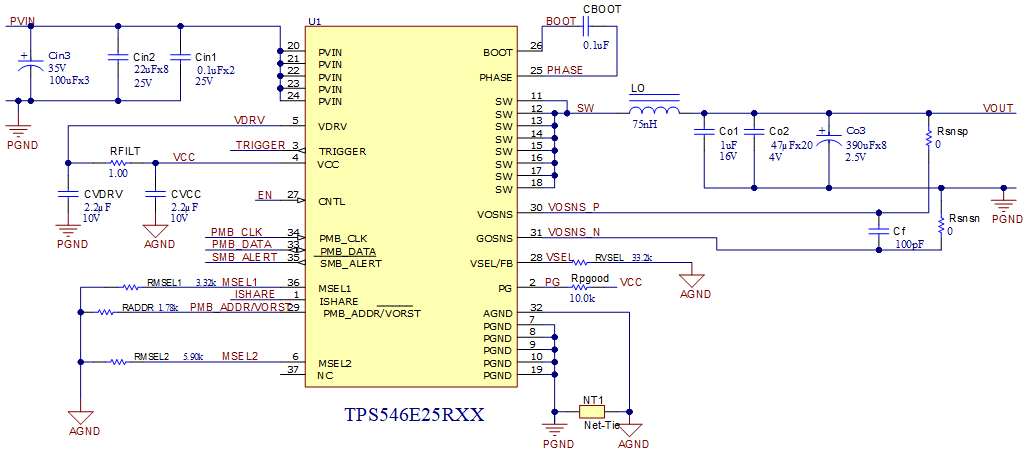 TPS546E25 1.2V, 50A Output Application