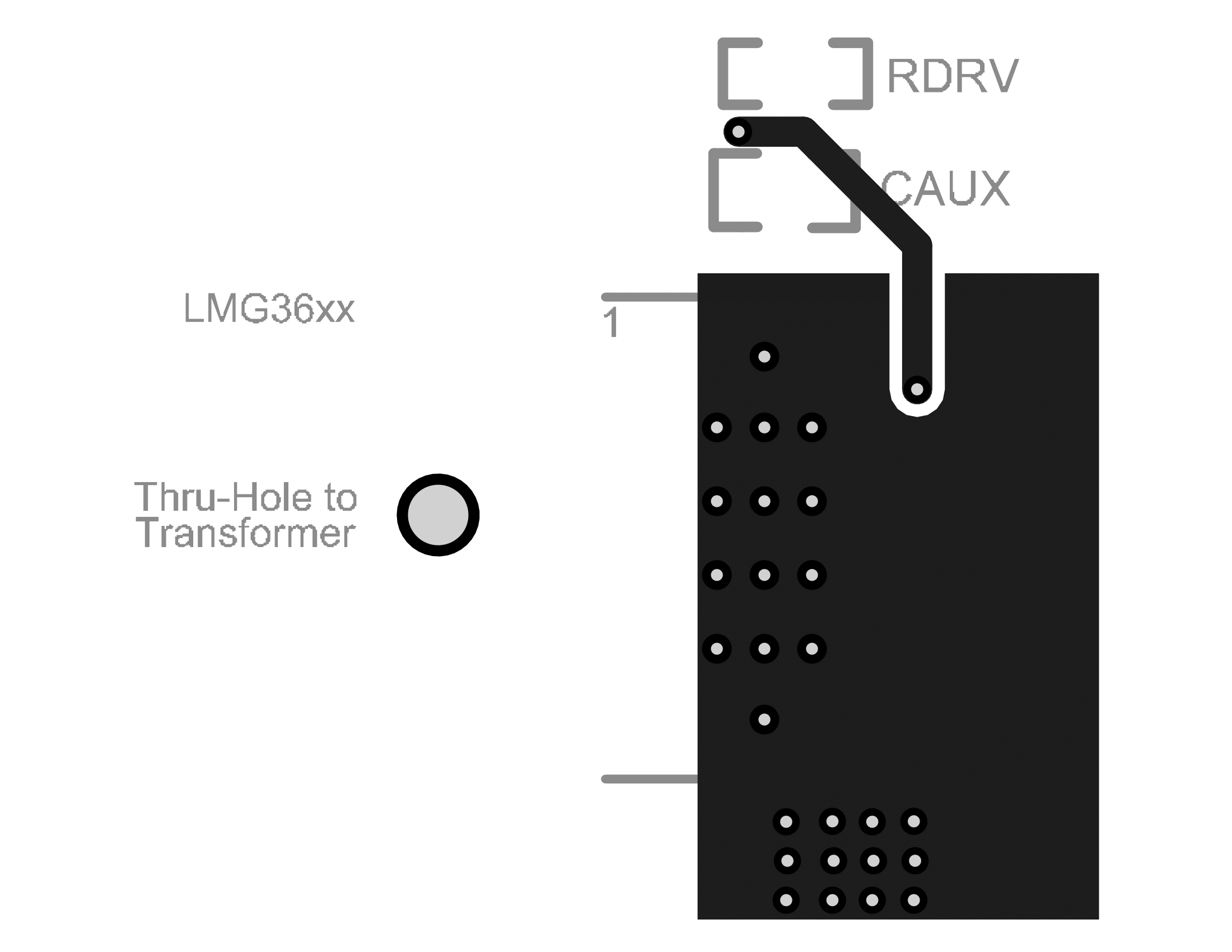 LMG3624 PCB Bottom Layer (Second
                    Layer)